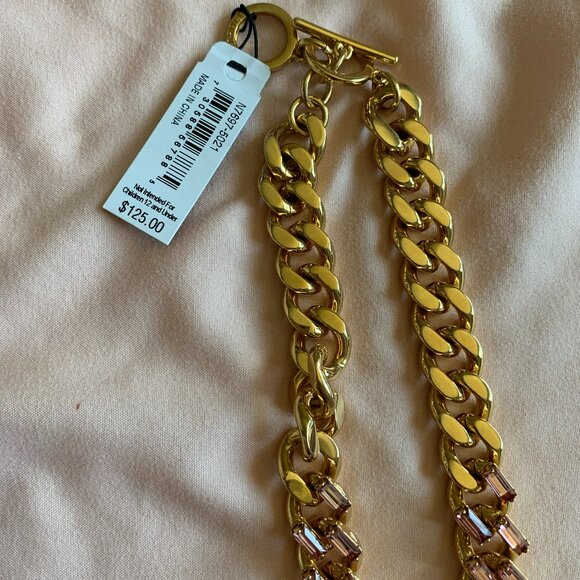 New! Carolee Gold with Pink Chain Necklace - Picture 4 of 5